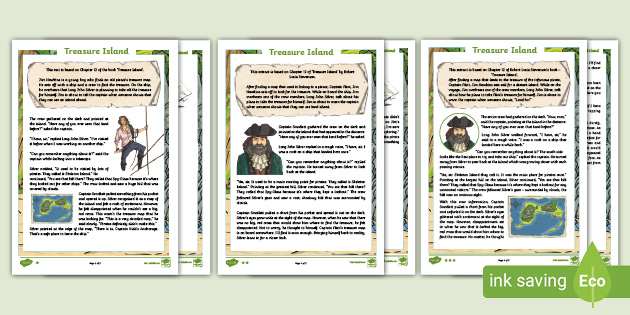 Lks2 Treasure Island Differentiated Reading Comprehension Activity