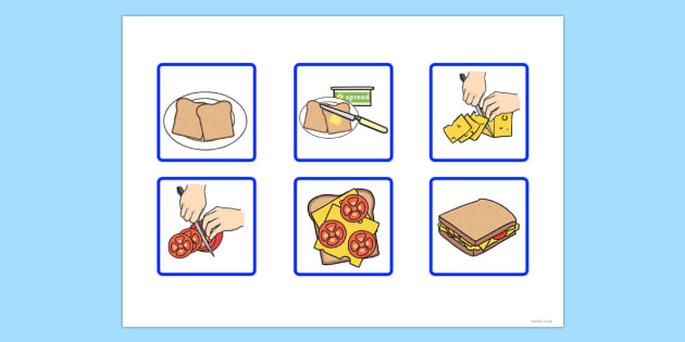 6 Step Sequencing Cards Making A Sandwich