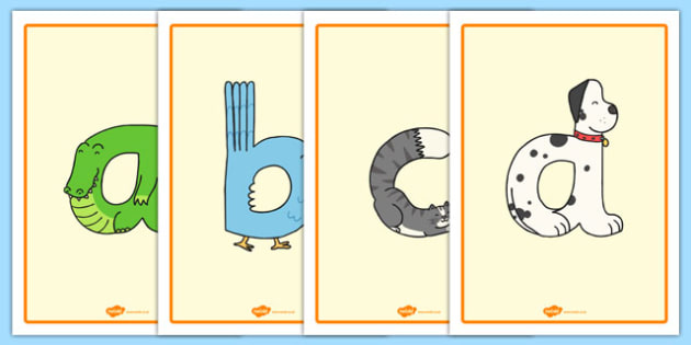 Lowercase Animal Alphabet Display Posters (teacher made)