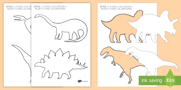 Plantillas de dinosaurios con dibujos para infantil | Twinkl
