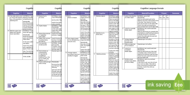 RECCD Checklist Cognitive Domain Philippines Twinkl