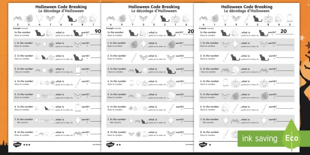 Halloween code. Halloween code Breakers. Halloween code Worksheet.