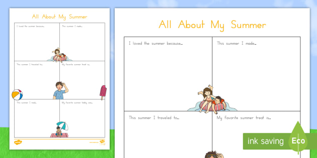 All About My Summer Worksheet / Worksheet, worksheet