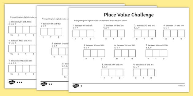 Place Value 4-Digit Numbers Worksheet | Primary Resources