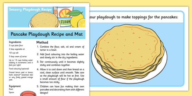 Pancake Playdough Recipe and Mat - pancake, playdough, mat