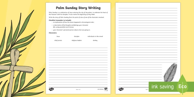 ks2 palm sunday character story writing worksheet worksheet