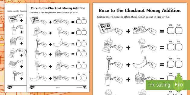 adding money worksheets aistear primary resources