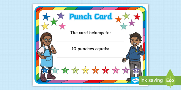 Editable Punch Card Template (Teacher-Made) - Twinkl