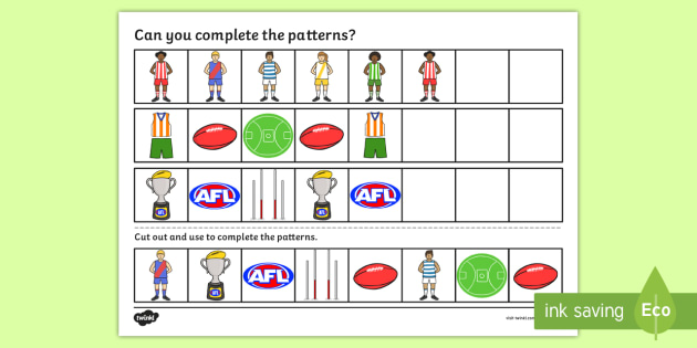 AFL Worksheets For Kids