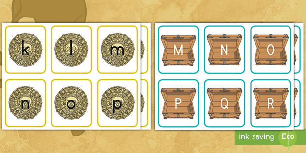 Pirate Treasure Chest Alphabet Matching Cards (teacher made)
