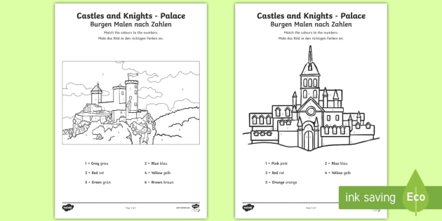 castles and knights colour by number englishgerman eal german castles and - Castles Pictures To Colour castles and knights colour by number englishgerman eal german castles and - Castles Pictures To Colour