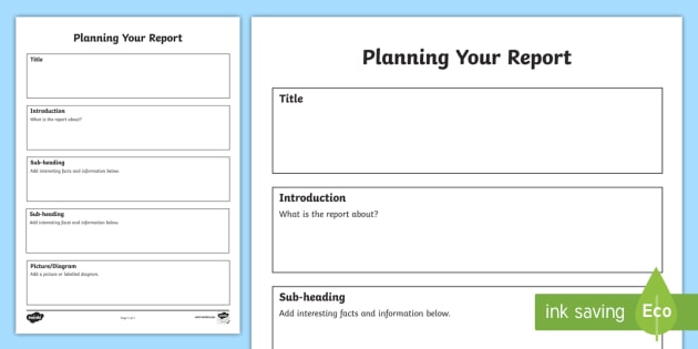 Writing a report template ks1