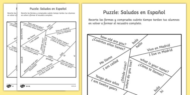 popular Igualmente innovación FREE! - Puzzle: Saludos en Español (Teacher-Made) - Twinkl