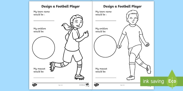 design a football team worksheet primary resources