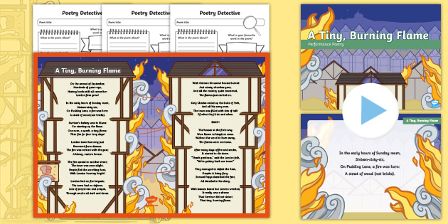 'A Tiny, Burning Flame' Great Fire of London Poem and Resource Pack
