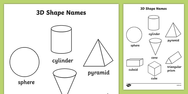 3d shapes words coloring sheets teacher made