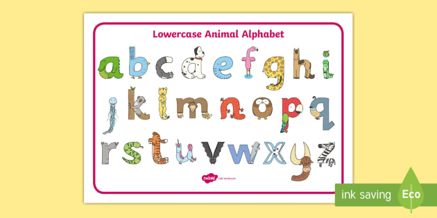 Lower Case Animal Alphabet Image Mat