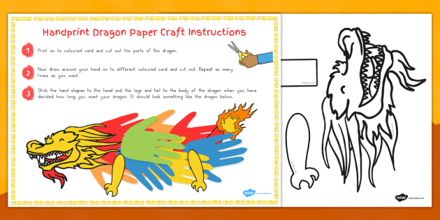 Chinese New Year Handprint Paper Dragon Craft (teacher made)