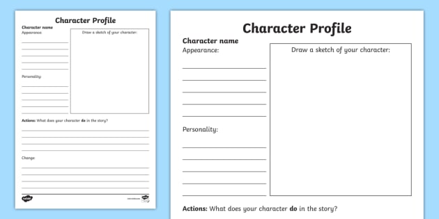 Character Profile Writing Template English Resource Twinkl