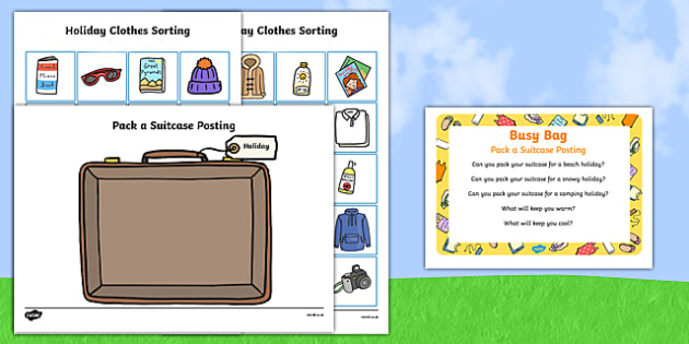 Pack A Suitcase Posting Busy Bag Prompt Card And Resource Pack 