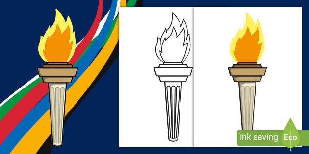 olympic torch drawing 2022