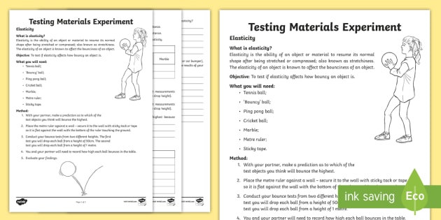 Testing Materials Elasticity Experiment Activity