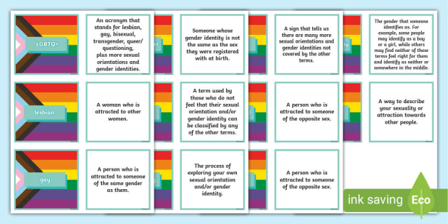 LGBTQ+ Definition Matching Cards