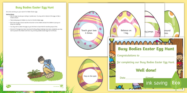 busy bodies easter egg hunt resource pack teacher made