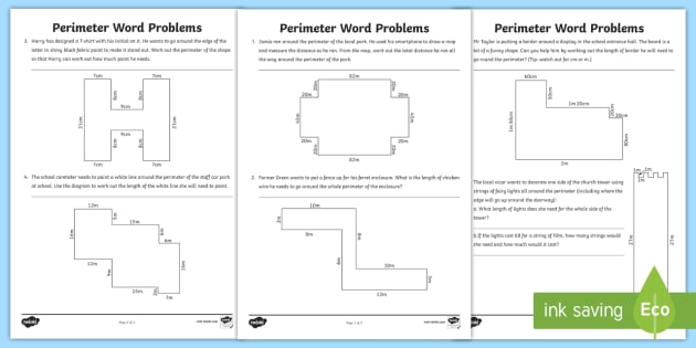 year 4 perimeter word problems worksheet lks2 maths