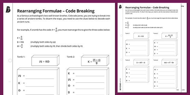 Rearranging Equations Worksheet Ks3 - Tessshebaylo