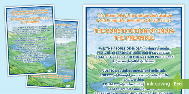 FREE! Preamble of Indian Constitution (PDF) Twinkl India