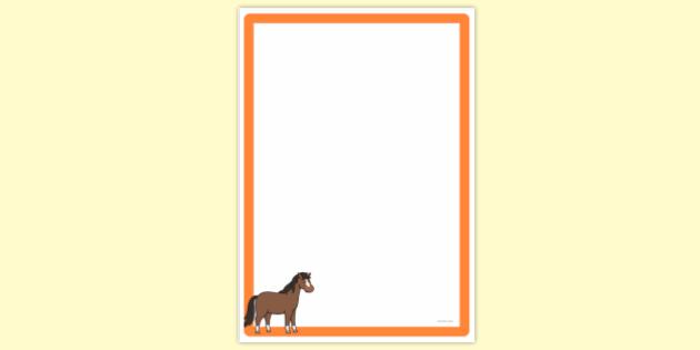 FREE! - Simple Blank Horse Page Border for KS1| Page Borders | Twinkl