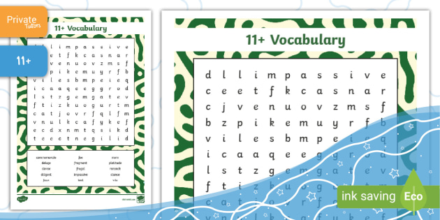 11+ Vocabulary Word Search 7 (teacher made)