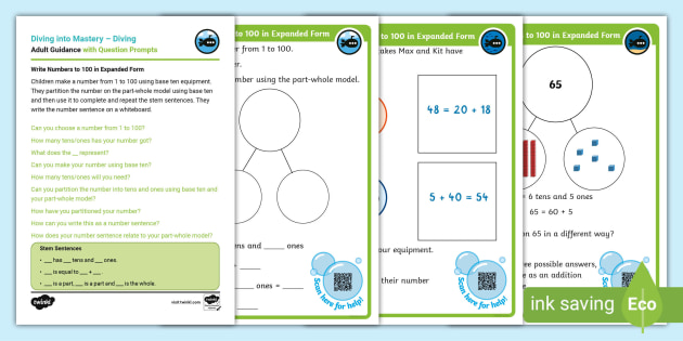 write numbers to 100 in expanded form year 2