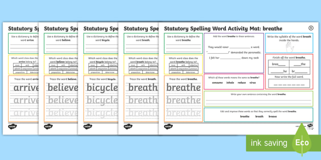* NEW * Year 3 and 4 Statutory Spelling Words Activity Mat Pack 2 - y3, y4
