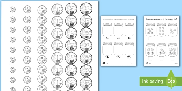 euros how much money is in the piggy bank worksheet worksheet