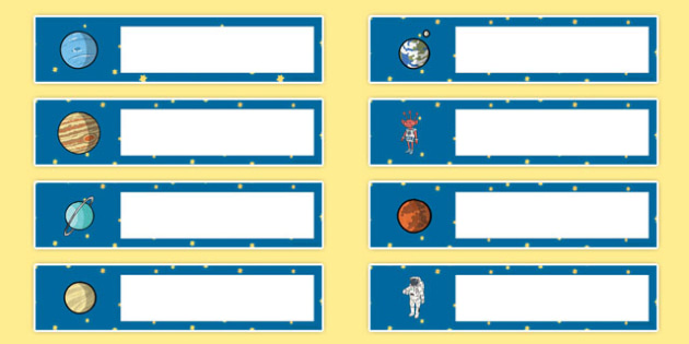 Space Themed Editable Gratnells Tray Labels (teacher made)