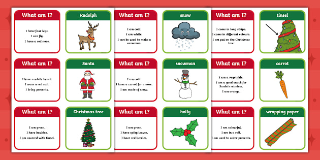 Christmas 'What Am I?' Guessing Game Twinkl