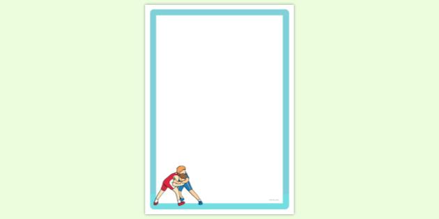 FREE! - Simple Blank Wrestling Page Border | Page Borders | Twinkl