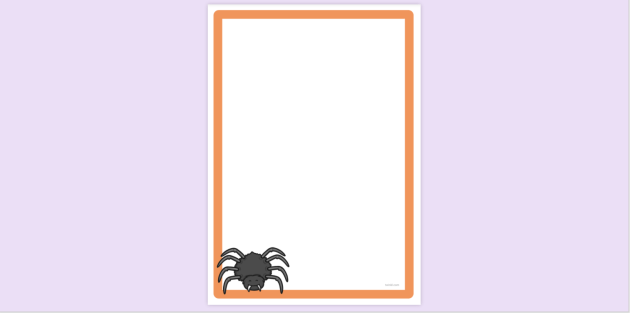 FREE! - Simple Blank Big Spider Page Border | Page Borders | Twinkl