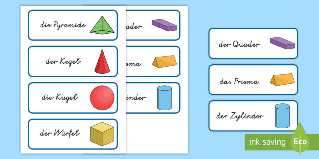 Geometrische Korper Wort Und Bildkarten Teacher Made