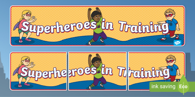 Superheroes in Training Display Banner