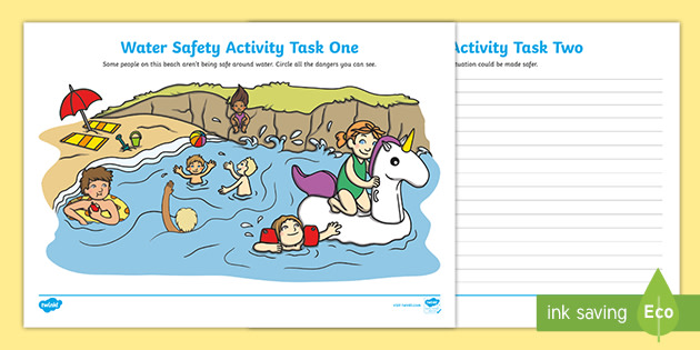 water safety worksheet teaching resources teacher made