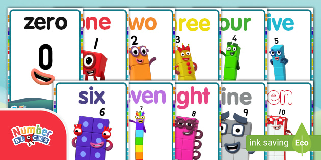 Numberblocks 0 - 10 Words Display Posters (teacher made)