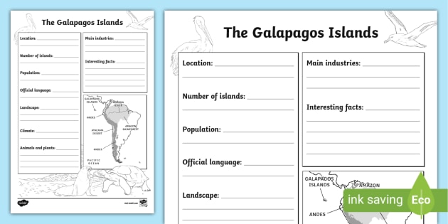 Galapagos Islands Fact File Template (teacher made)