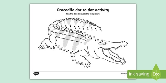 FREE! - Dot to Dot Crocodile Activity – Resources – Twinkl