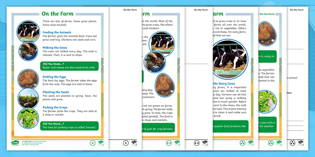 ks1 on the farm non fiction reading comprehension activity