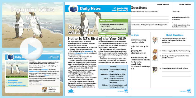 Lks2 Hoiho Wins Nz Bird Of The Year Vote Daily News Resource Pack