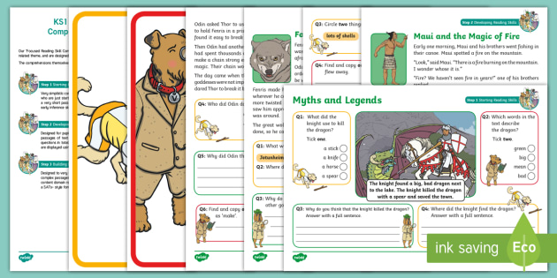 KS1 Myths and Legends: Focused Reading Skills Comprehension Pack