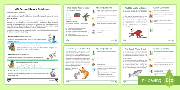 KS1 60-Second Reads: Animals And Living Things Activity Pack